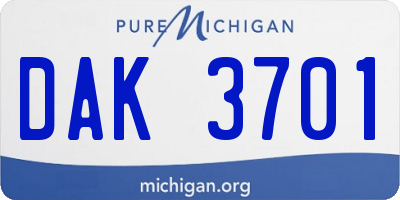 MI license plate DAK3701