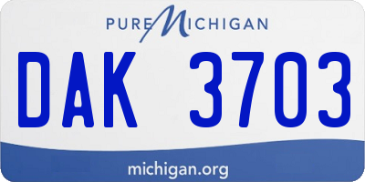 MI license plate DAK3703