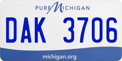 MI license plate DAK3706