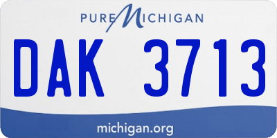 MI license plate DAK3713