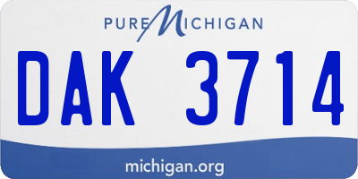 MI license plate DAK3714