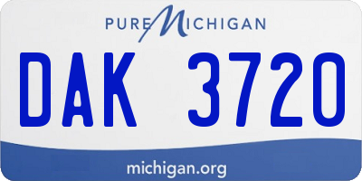 MI license plate DAK3720
