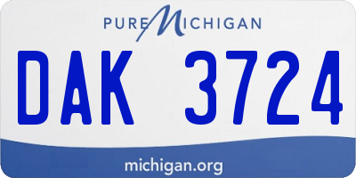 MI license plate DAK3724