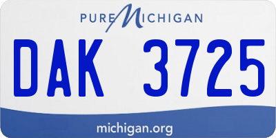 MI license plate DAK3725