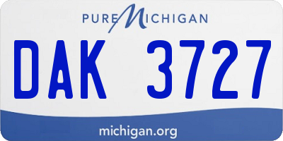 MI license plate DAK3727