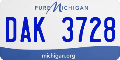 MI license plate DAK3728