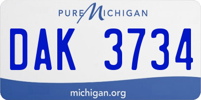 MI license plate DAK3734