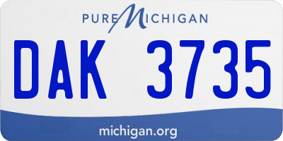 MI license plate DAK3735