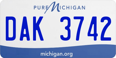 MI license plate DAK3742