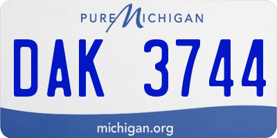 MI license plate DAK3744