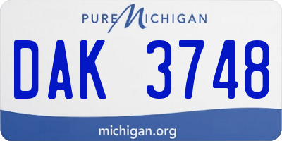 MI license plate DAK3748