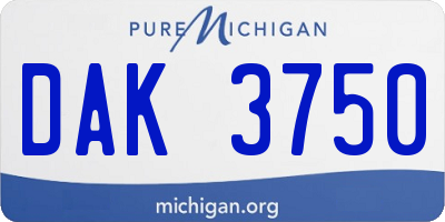MI license plate DAK3750