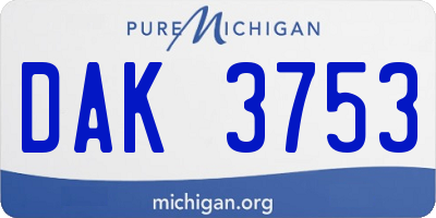 MI license plate DAK3753