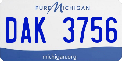 MI license plate DAK3756