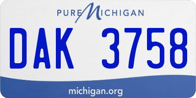 MI license plate DAK3758