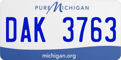 MI license plate DAK3763