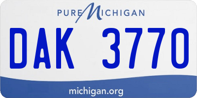 MI license plate DAK3770
