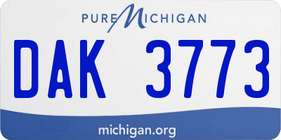 MI license plate DAK3773