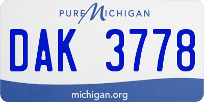 MI license plate DAK3778