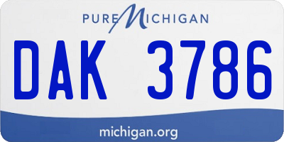 MI license plate DAK3786