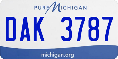 MI license plate DAK3787