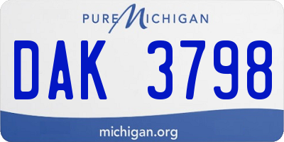 MI license plate DAK3798