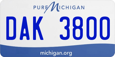 MI license plate DAK3800