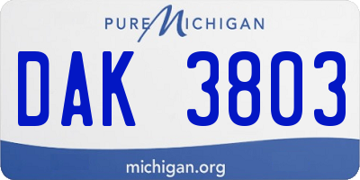 MI license plate DAK3803