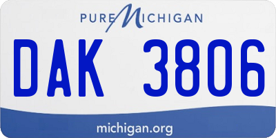 MI license plate DAK3806
