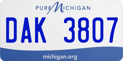 MI license plate DAK3807