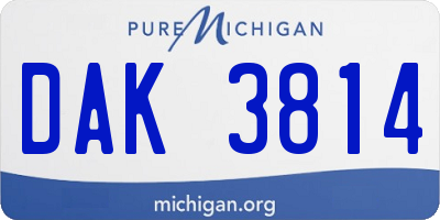 MI license plate DAK3814