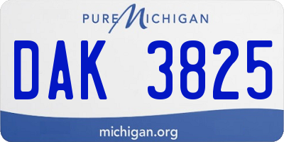 MI license plate DAK3825