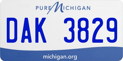 MI license plate DAK3829