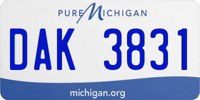 MI license plate DAK3831