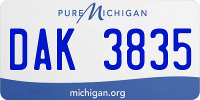 MI license plate DAK3835