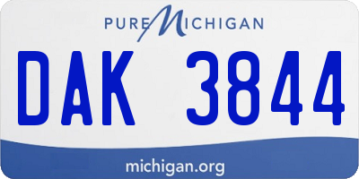 MI license plate DAK3844