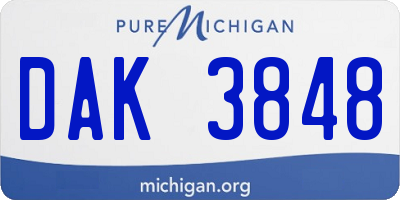 MI license plate DAK3848