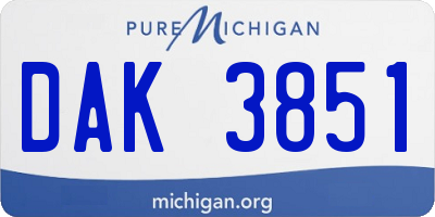 MI license plate DAK3851