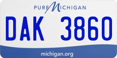 MI license plate DAK3860