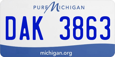 MI license plate DAK3863
