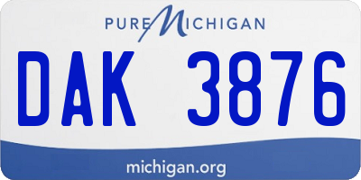 MI license plate DAK3876