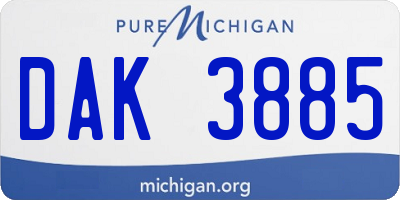 MI license plate DAK3885