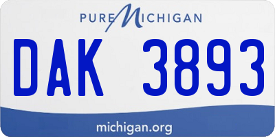 MI license plate DAK3893
