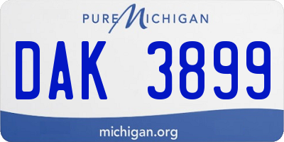 MI license plate DAK3899