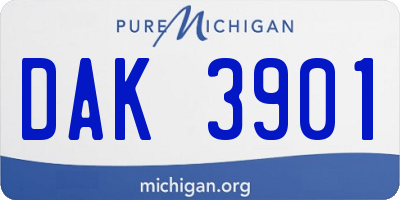 MI license plate DAK3901