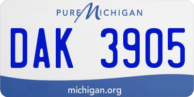MI license plate DAK3905