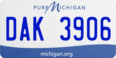 MI license plate DAK3906