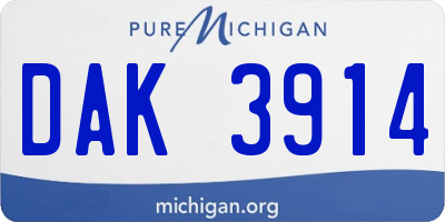 MI license plate DAK3914