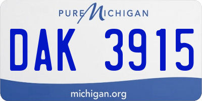 MI license plate DAK3915