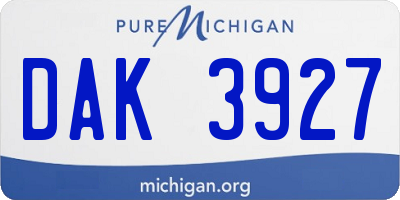 MI license plate DAK3927
